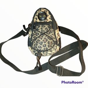 CMC Scottsdale Leopard Print Mini Bag Cat Eye Accent Small Crossbody Pouch Sling
